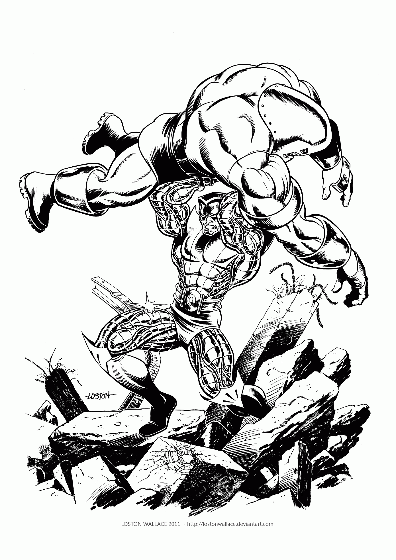 Colossus Marvel Drawings Sketch Coloring Page