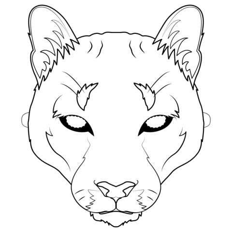 Máscara de Puma Dibujo para colorear | Lion mask, Mountain lion, Coloring  pages