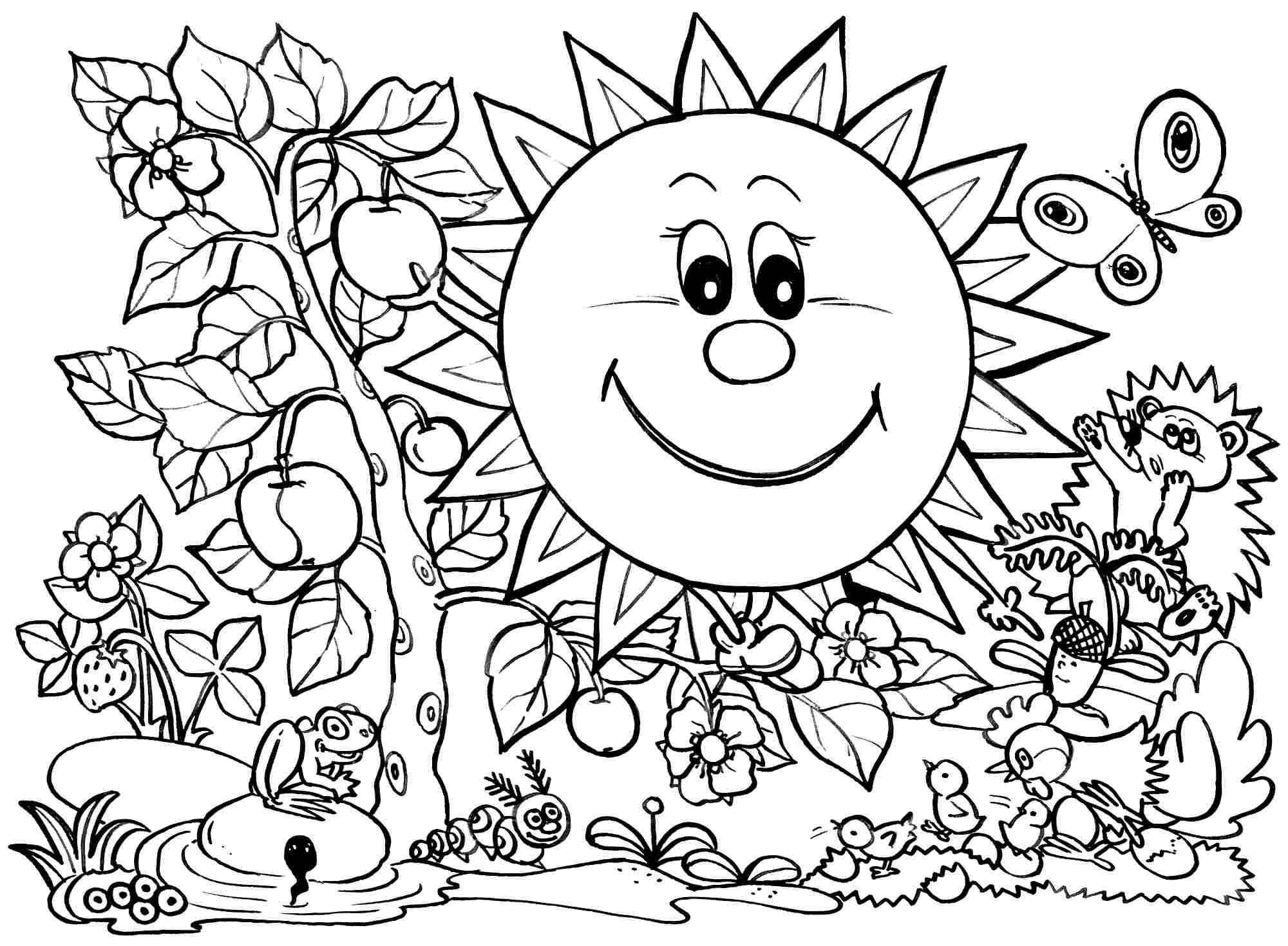 For Spring - Coloring Pages for Kids and for Adults