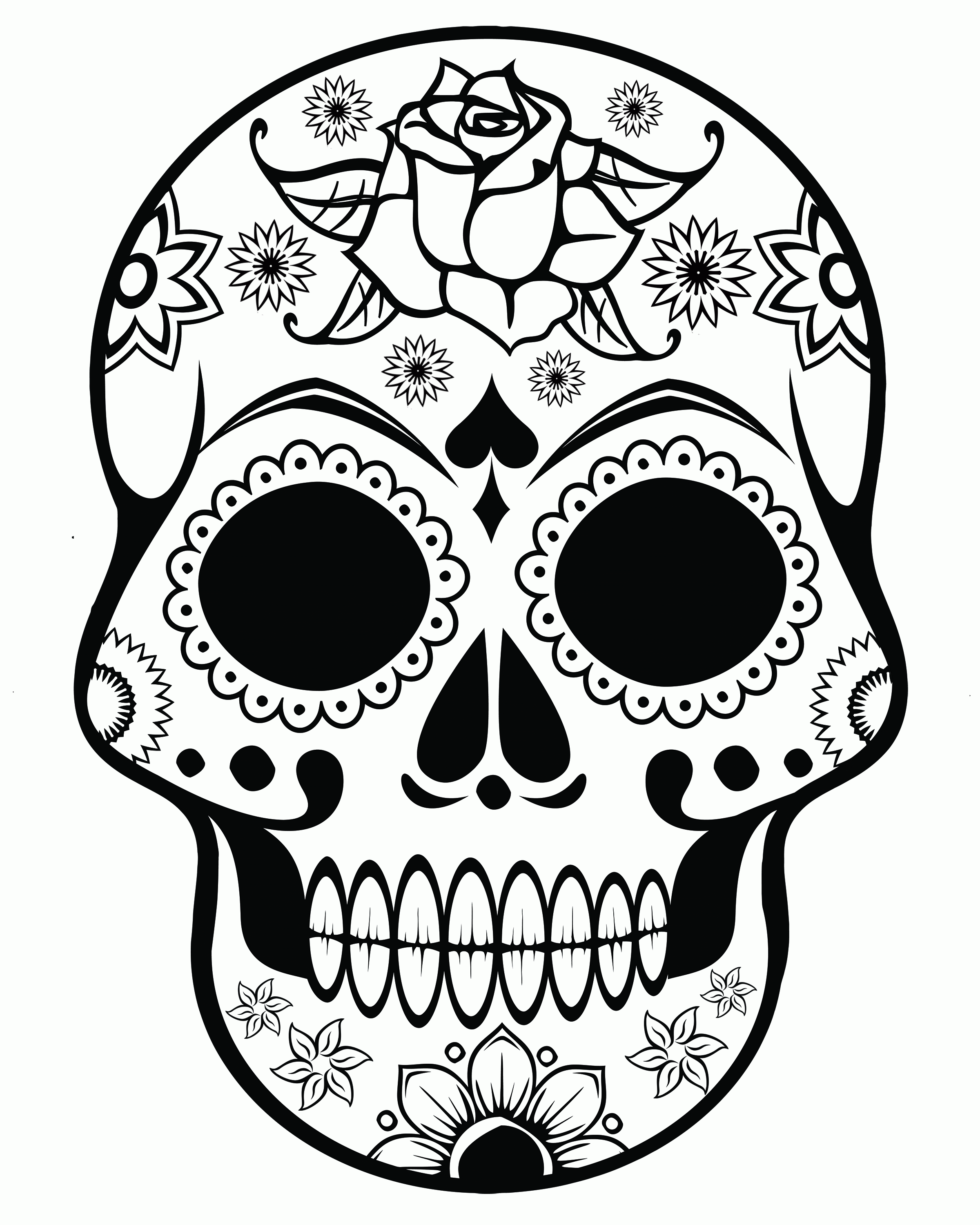 Sugar Skulls Coloring Pages For S - High Quality Coloring Pages