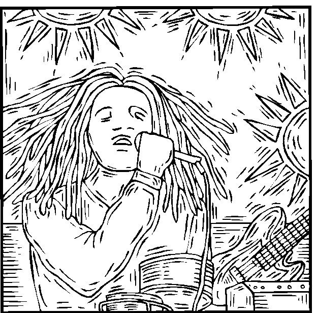 Bob Marley Coloring Pages - Google Twit