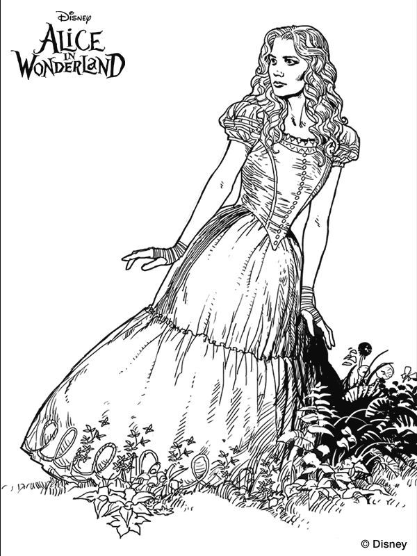 Alice In Wonderland Doorknob Coloring Page - Coloring Pages For ...