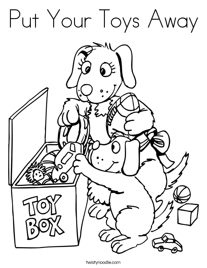 Put Your Toys Away Coloring Page - Twisty Noodle