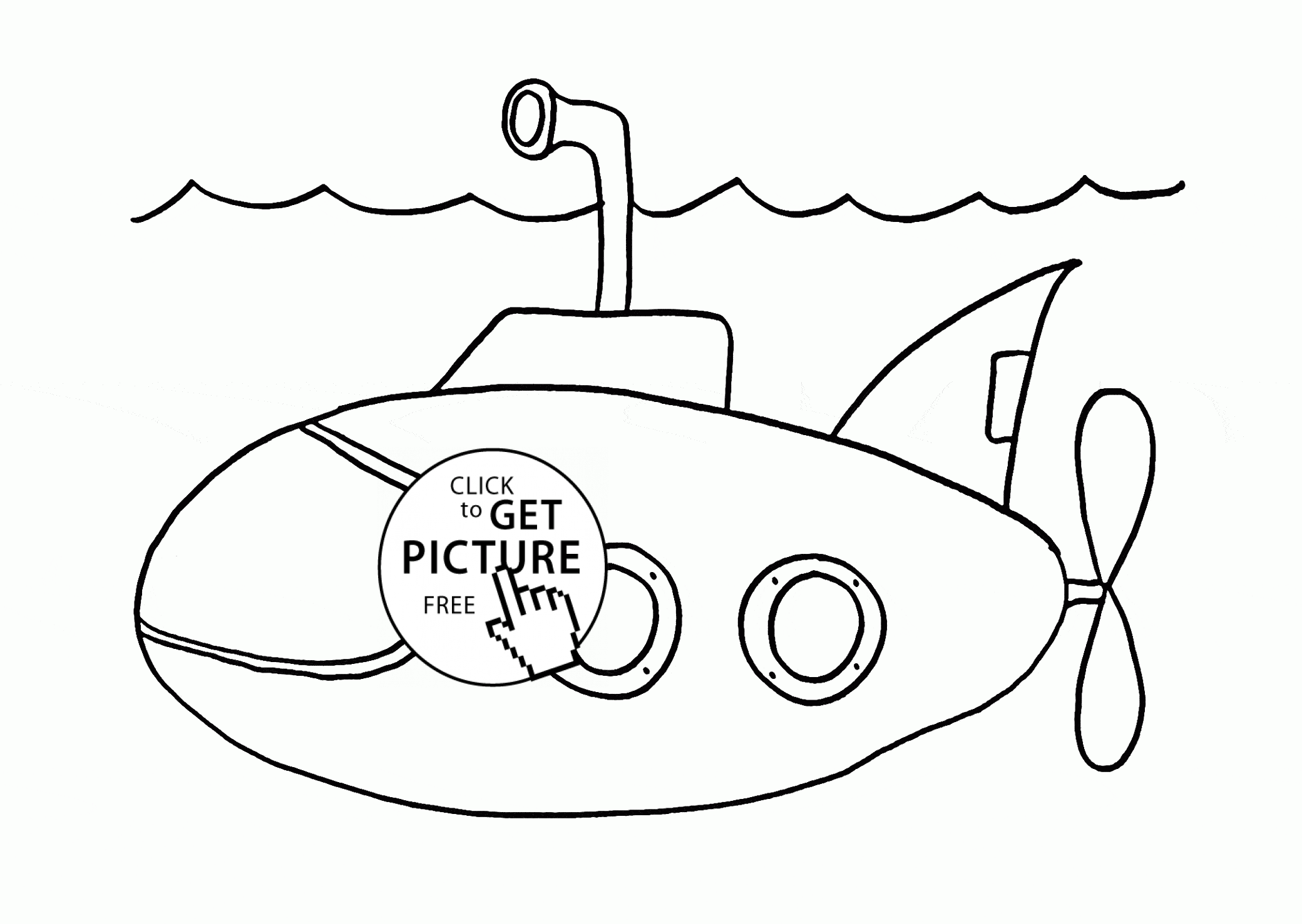 Underwater Transportation Submarine coloring page for kids ...