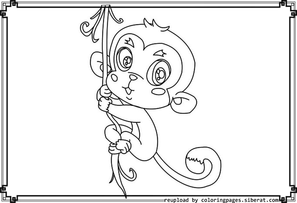 Printable Monkey Coloring Pages Kids - Colorine.net | #18567
