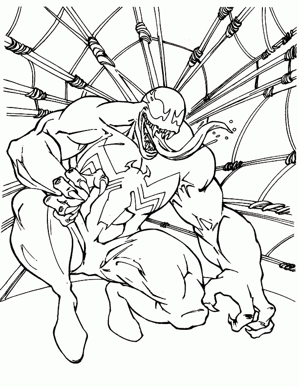 Spiderman Venom - Coloring Pages for Kids and for Adults