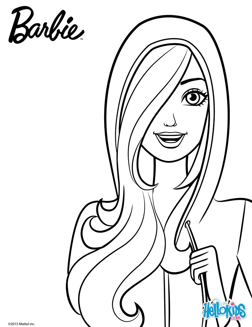 Barbie wears hooded sweater coloring pages - Hellokids.com