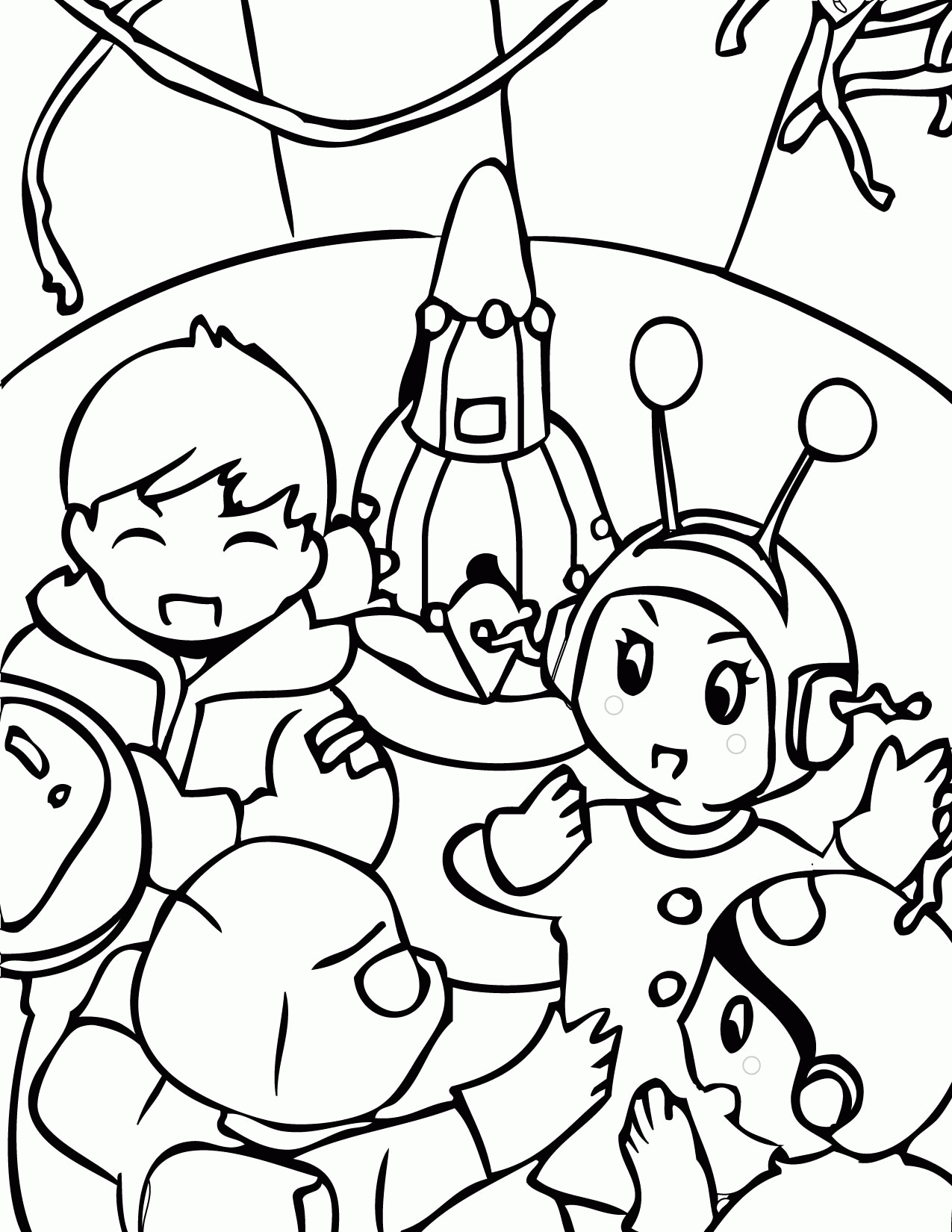 Outer Space Coloring Page - Handipoints
