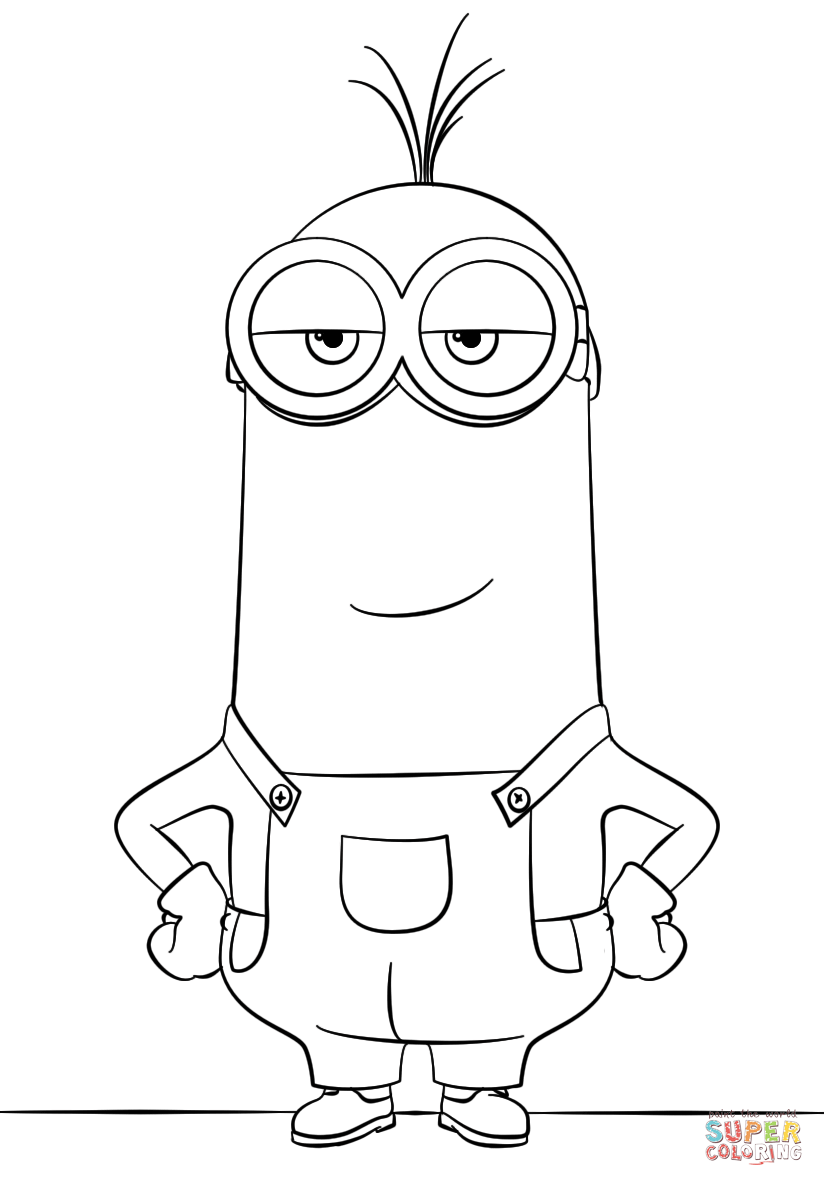 Minion Kevin coloring page | Free Printable Coloring Pages
