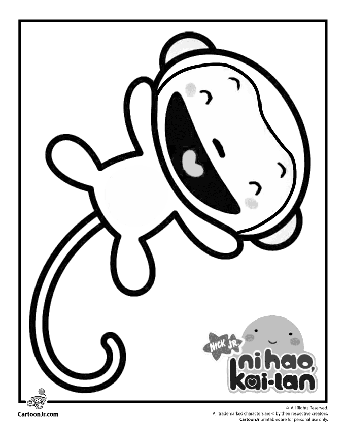 Cartoon Monkey Coloring Page - Coloring Pages For All Ages