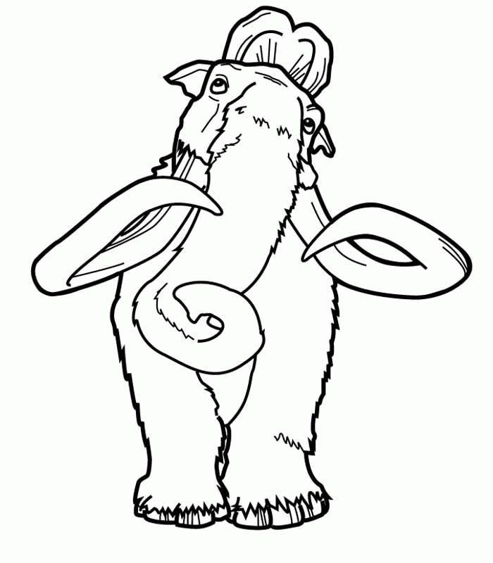 happy feet coloring pages | Manfred mammoth coloring page ...