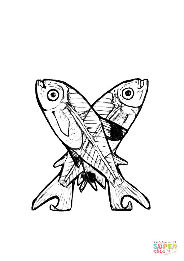 X is for X-Ray Fish coloring page | Free Printable Coloring Pages