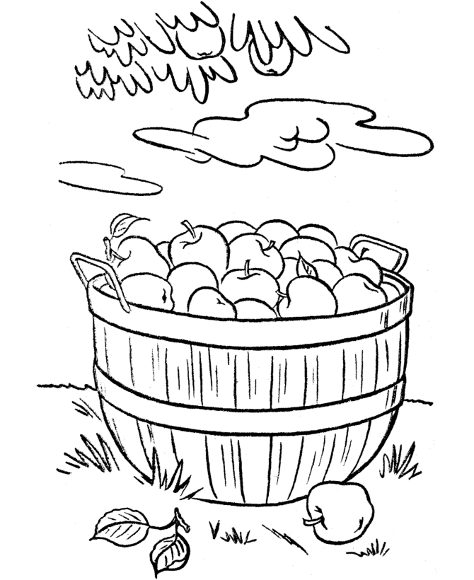 basket of apples Colouring Pages (page 2)