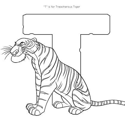 T is for Tiger Coloring Page | Disney Family