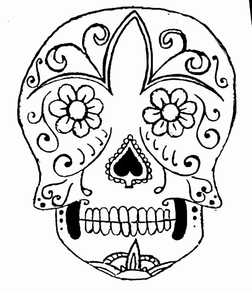11 Pics of Easy Skull Coloring Pages - Easy to Draw Sugar Skull ...