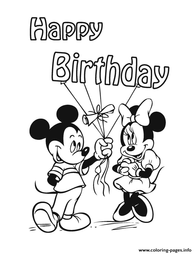 Print mickey mouse happy birthday disney Coloring pages