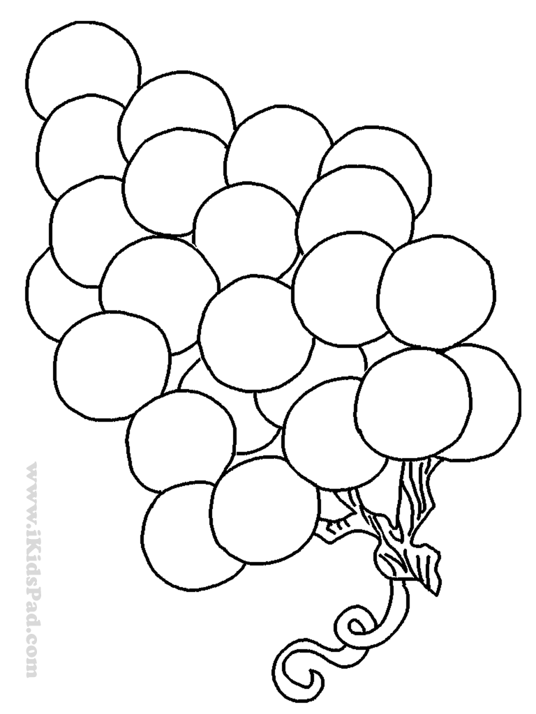 10 Pics of Grapes Fruit Coloring Pages - Grapes Clip Art Coloring ...