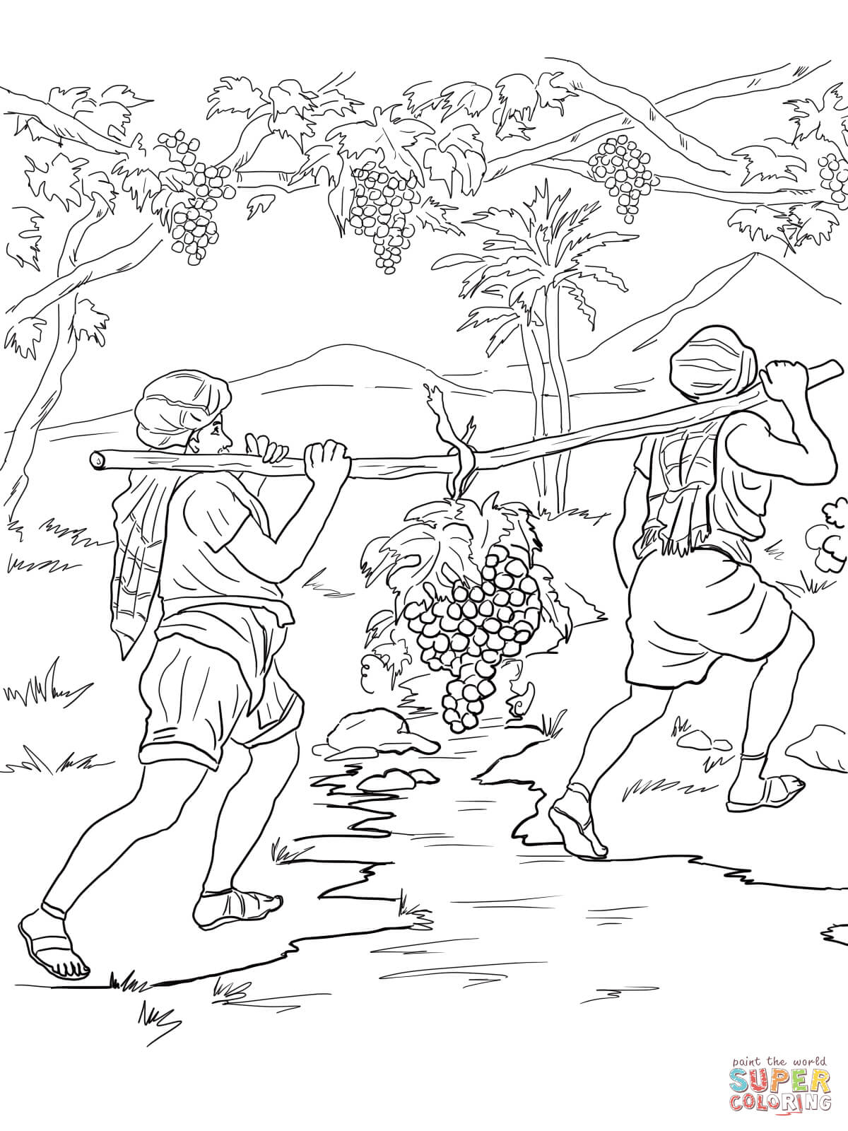 Joshua and the Israelites Cross the Jordan River coloring page ...