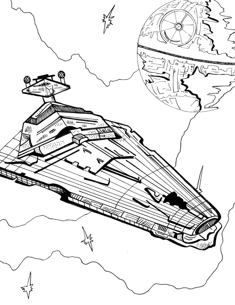 Free Printable Imperial Star Destroyer Coloring Page | Mama Likes This