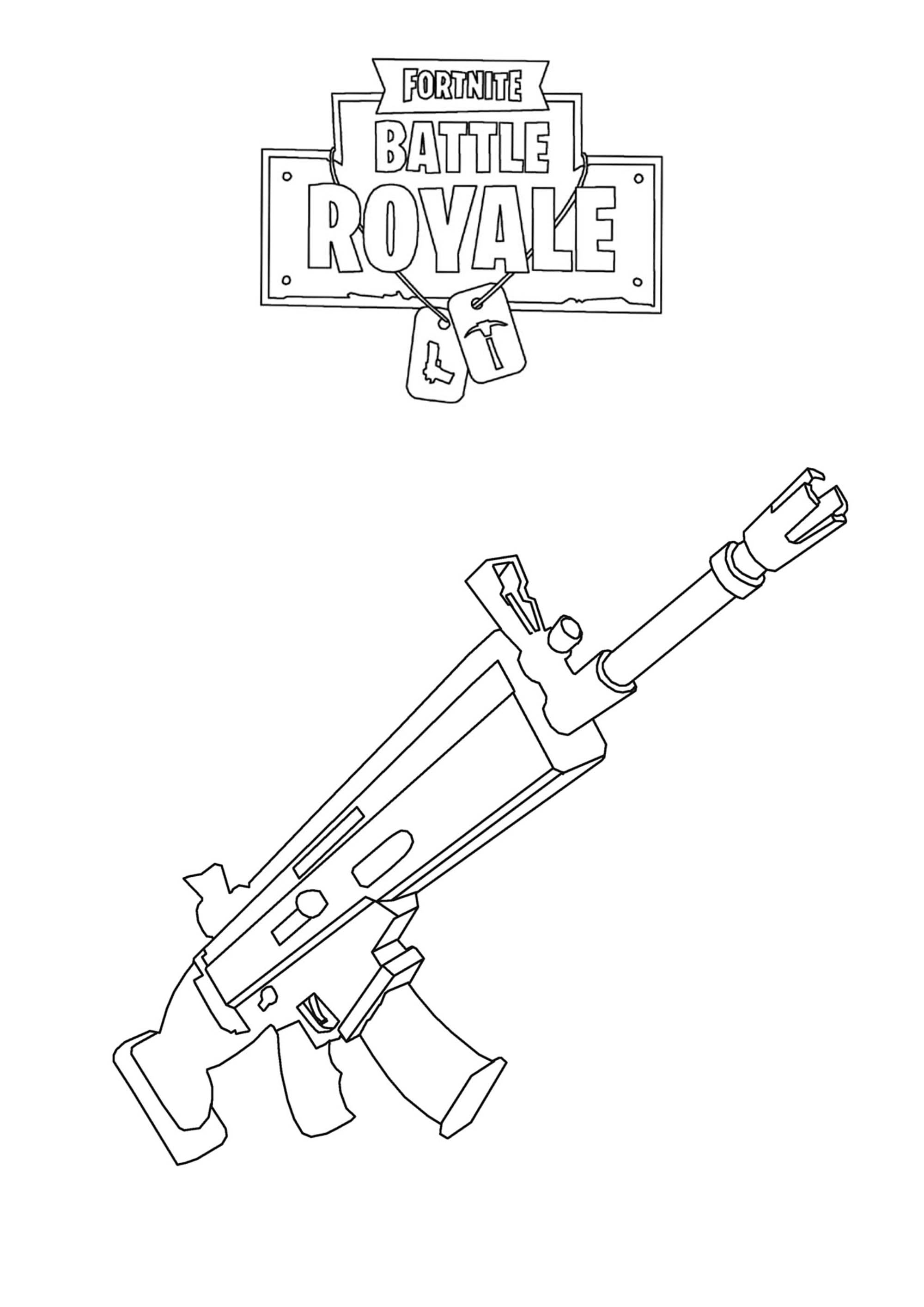 Fortnite Battle Royale : Scar H - Fortnite Battle Royale Kids Coloring Pages