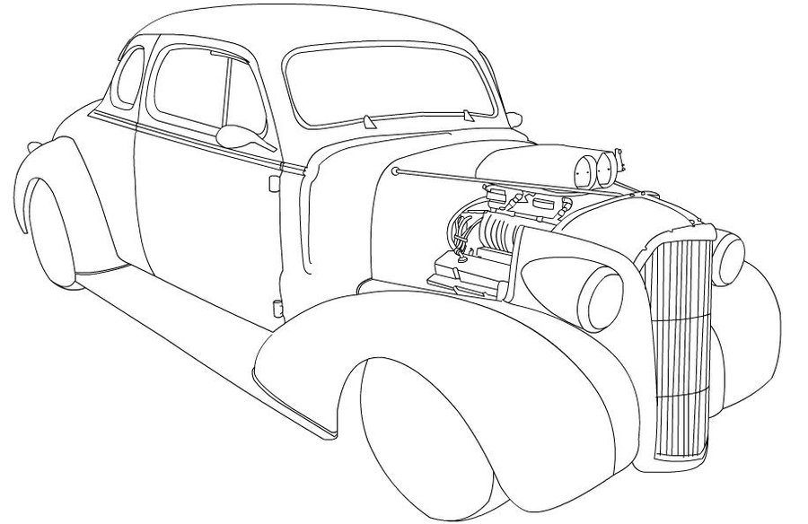 Hot Rod Coloring Page