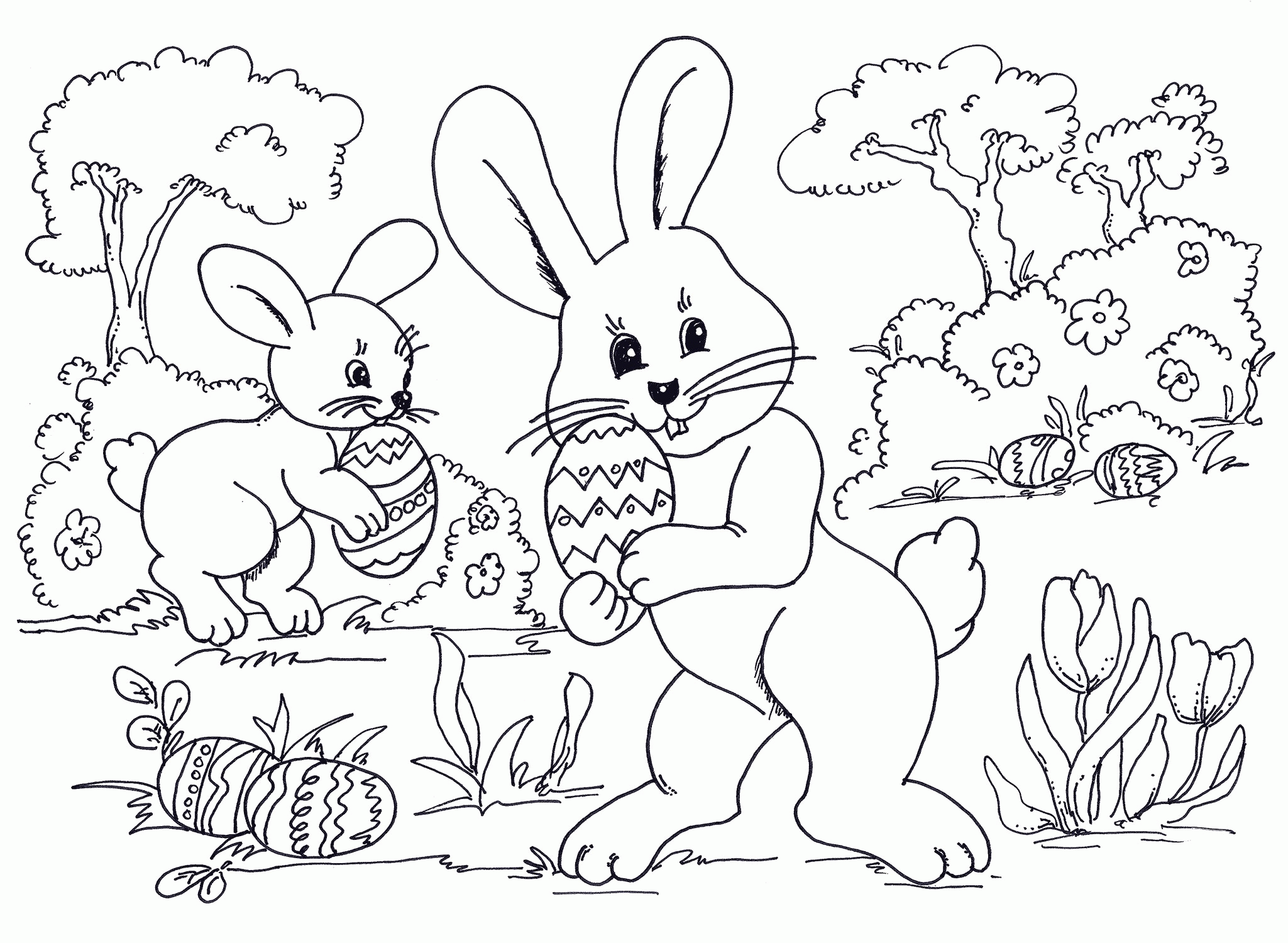 Coloring Pages Easter Sunday School Coloring Pages Easter Rabbits ...
