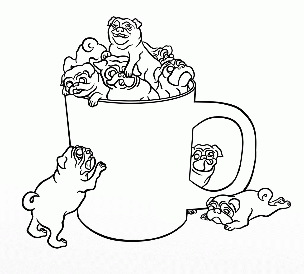Baby Pug Coloring Pages Printable - Coloring Pages For All Ages