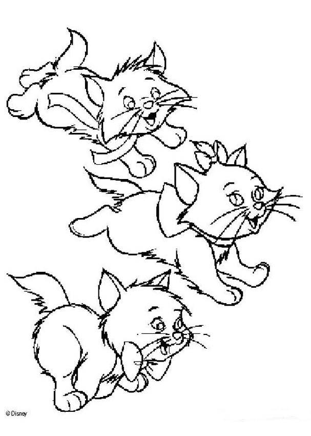 The Aristocats coloring pages - The Aristocats kittens: Marie