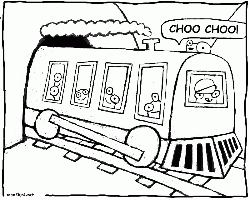 Monsters on the Choo Choo Train Coloring Book - Monsters by Kristen