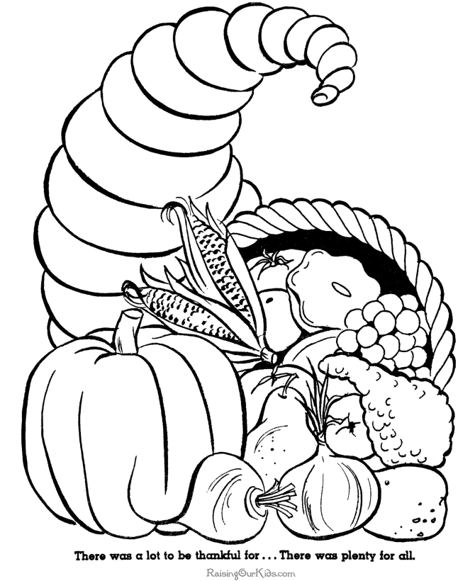 Thanksgiving coloring pages - Cornucopia!