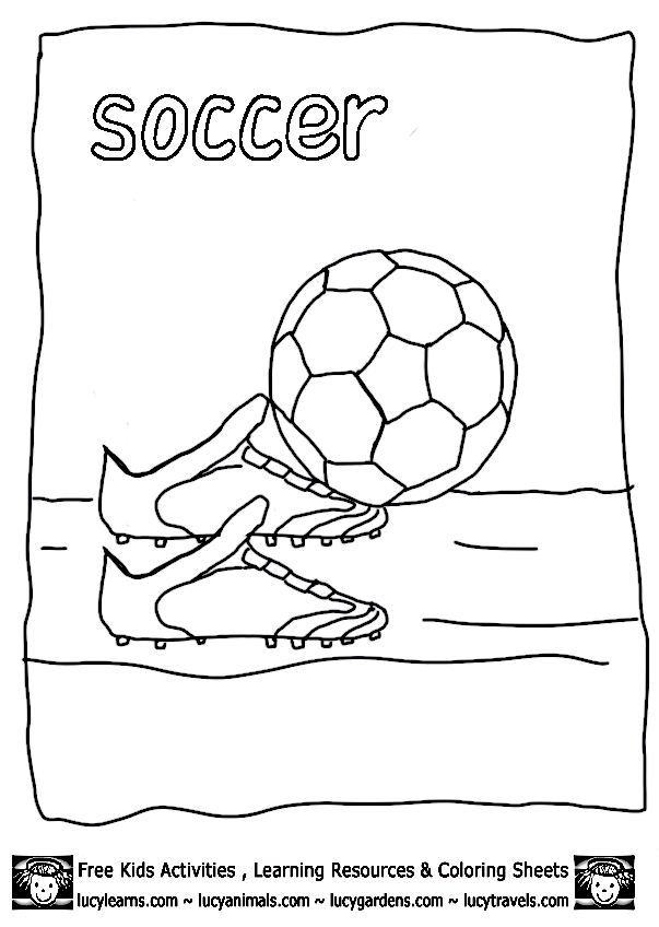 Soccer Ball coloring Page, Lucy Learns Soccer Ball Coloring Pages