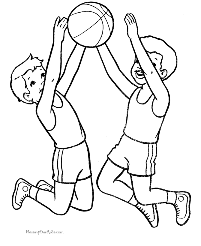 Basketball color page to print | sports clipart