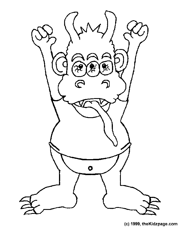 Little Monster - Free Coloring Pages for Kids - Printable