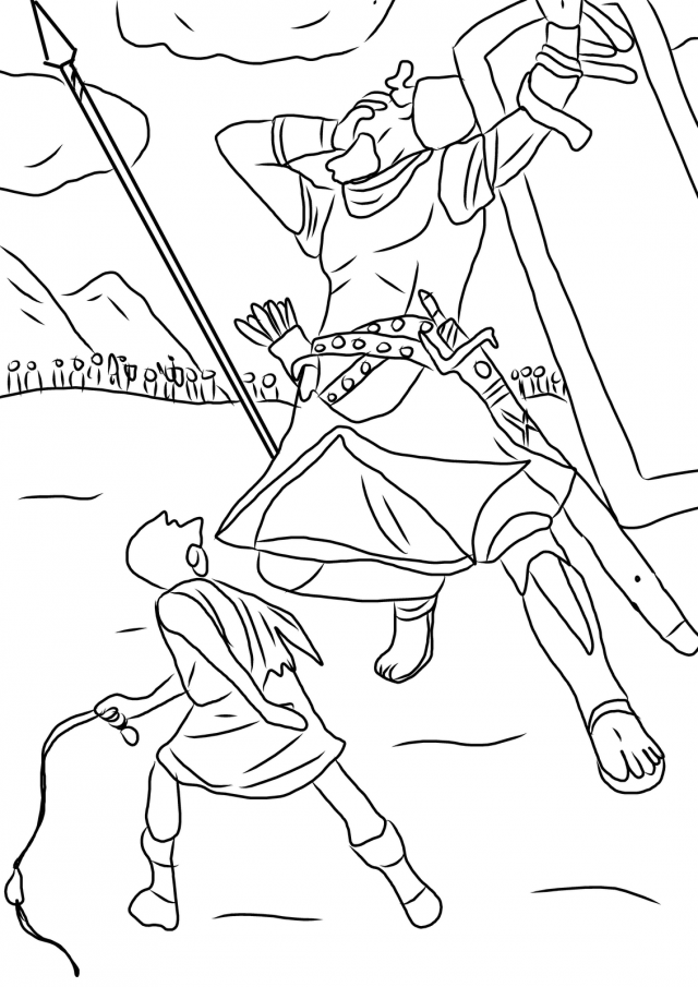 Coloring Pages Astounding David And Goliath Coloring Pages 232040