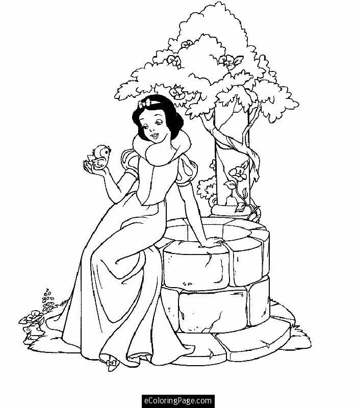 Disney Princess Snow White Coloring Page Printable | eColoringPage