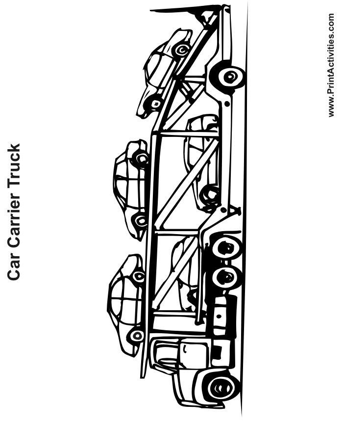 Truck Coloring Page | Car Carrier
