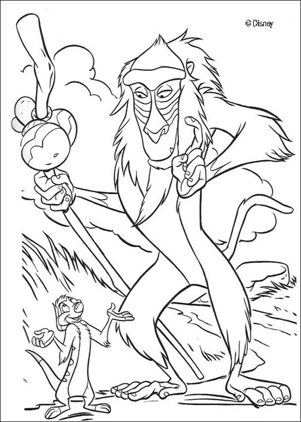The Lion King coloring pages - Pumbaa talking to Timon