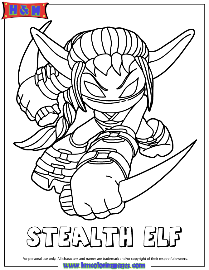 Stealth elf Colouring Pages