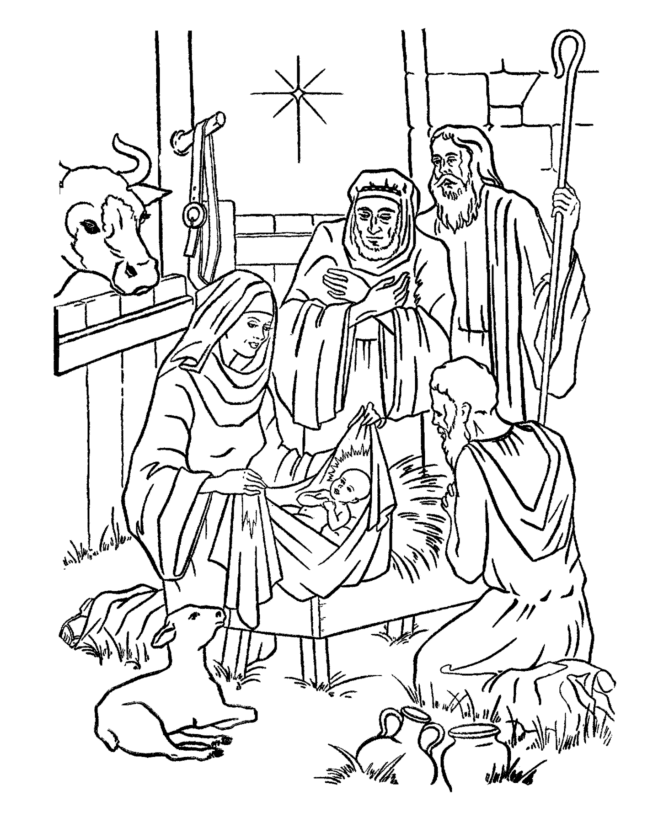 Religious Christmas Bible Coloring Pages - Jesus Manger Coloring