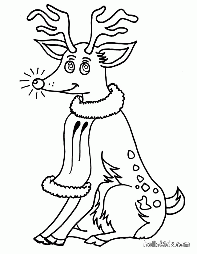 Santa 39 S Reindeer Coloring Pages Rudolph The Red Nosed Reindeer
