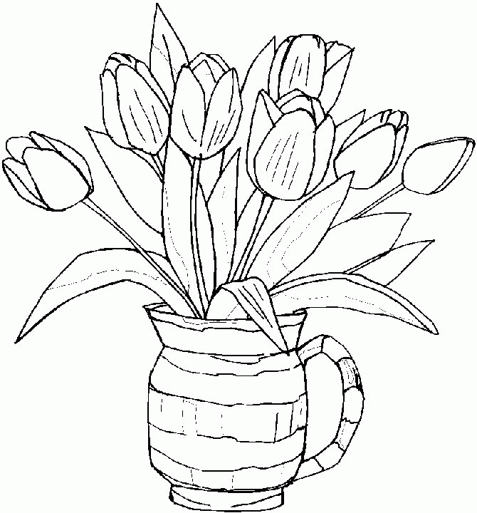 flower colouring pages of roses tulip coloring
