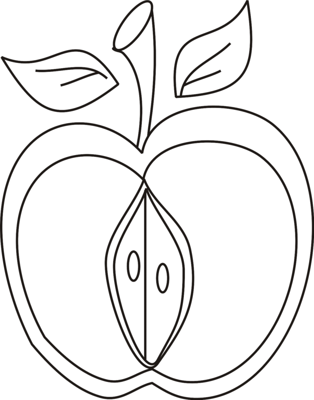 Sliced Apple Coloring Page | Greatest Coloring Book