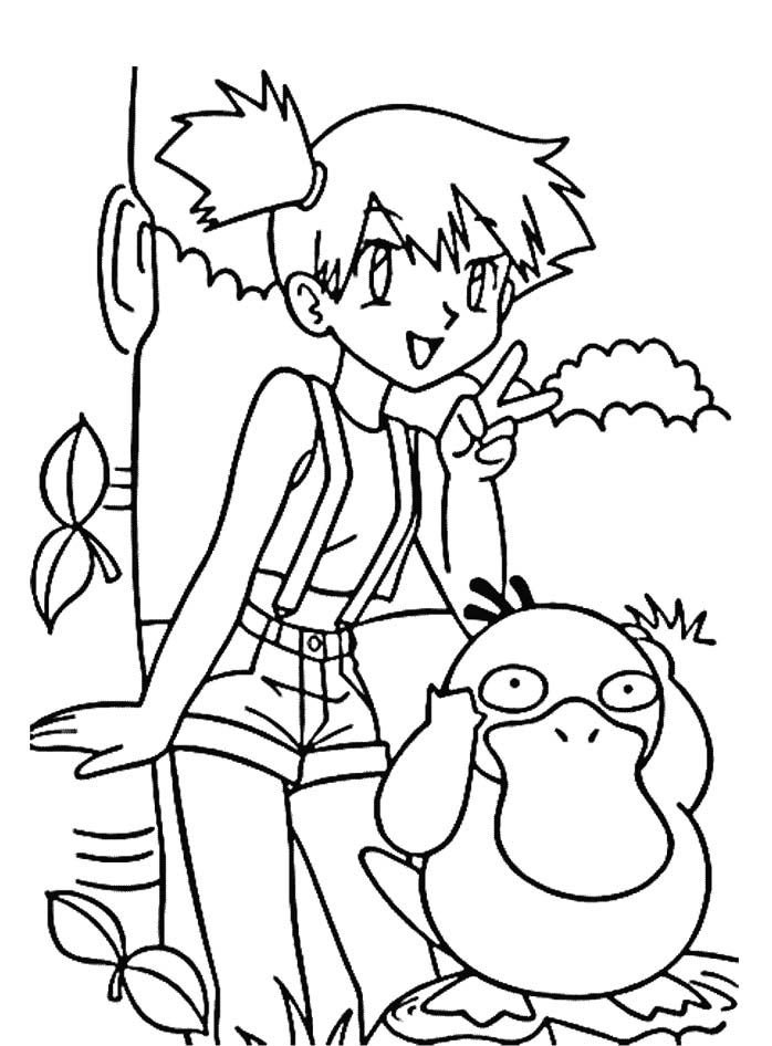 Pokemon Coloring Pages : Misty And Pokemon Coloring Page Kids