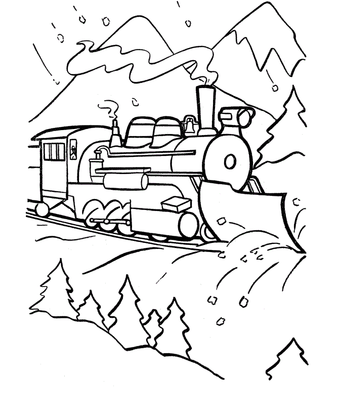 Train Passed A Tunnel Coloring Page | Kids Coloring Page