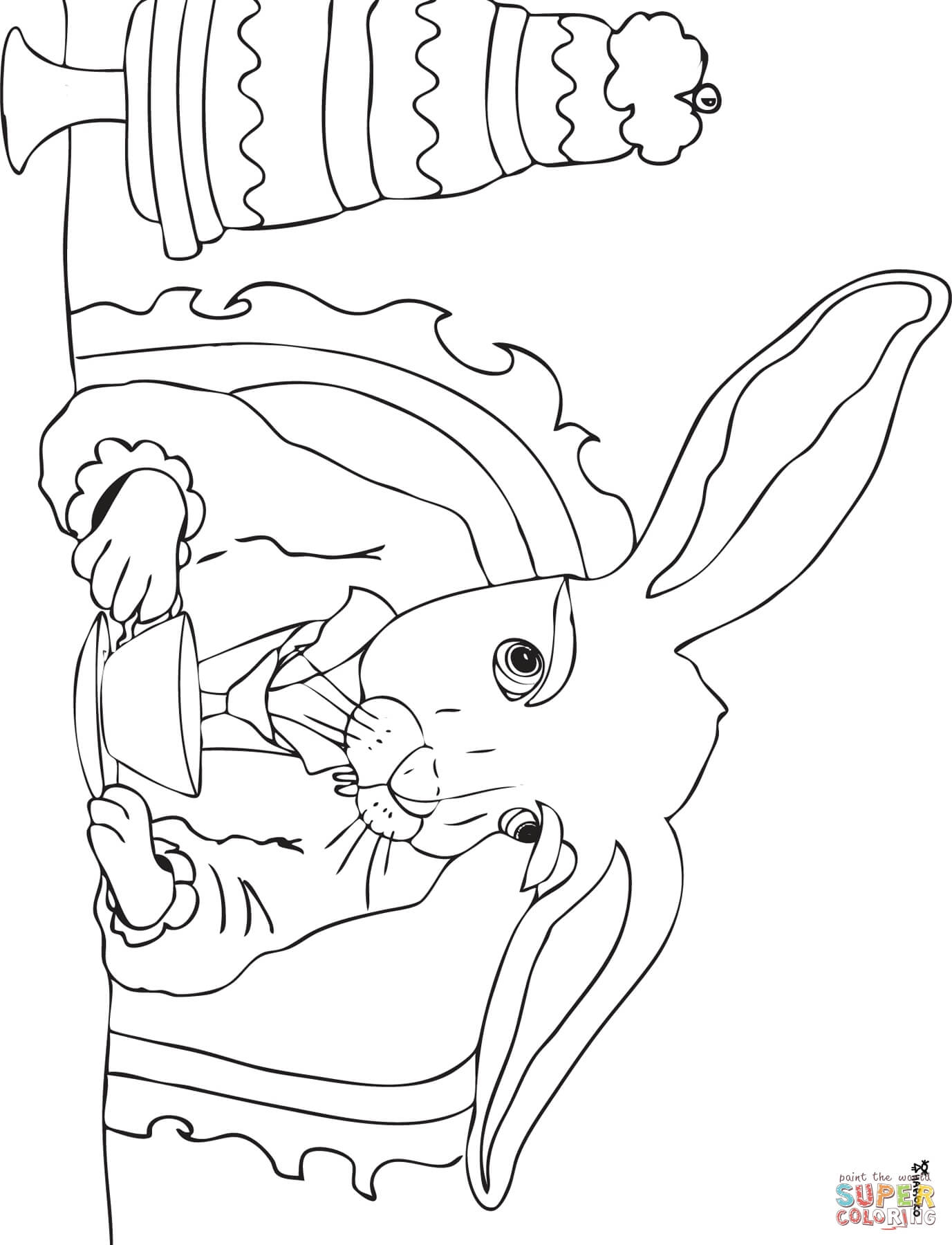 Mad Hatter Tea Party coloring page | Free Printable Coloring Pages