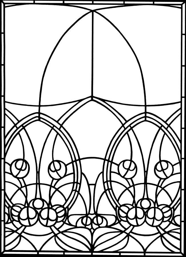 Art Nouveau Windows Stained Glass Coloring Book Dover Publications ...