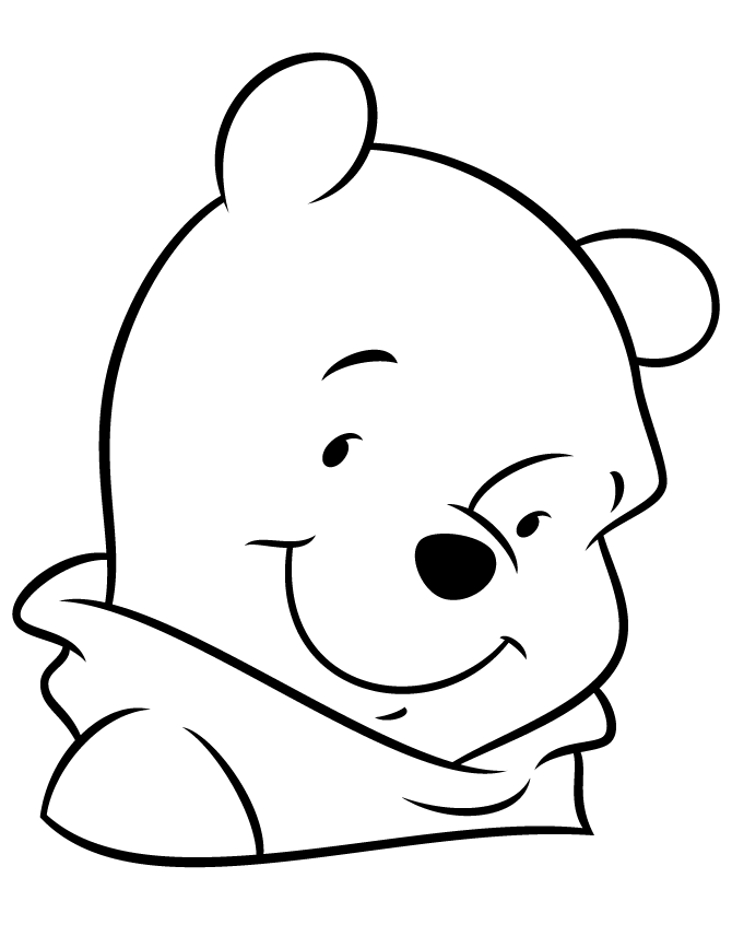 Winnie The Pooh Bear Portrait Picture Coloring Page | Free