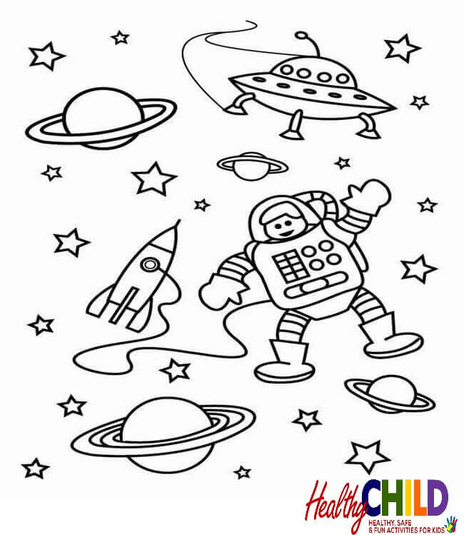 Space coloring pages - Space and Solar System Coloring pages