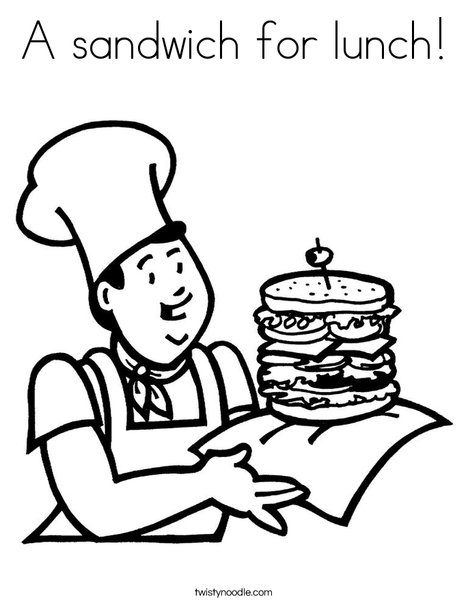 A sandwich for lunch Coloring Page - Twisty Noodle