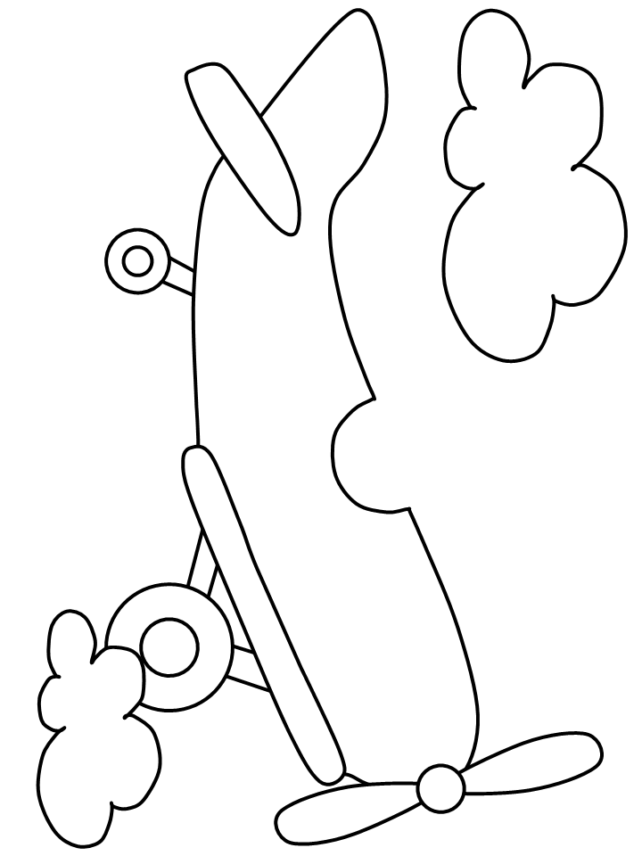 Easy Airplane Transportation Coloring Pages for toddlers
